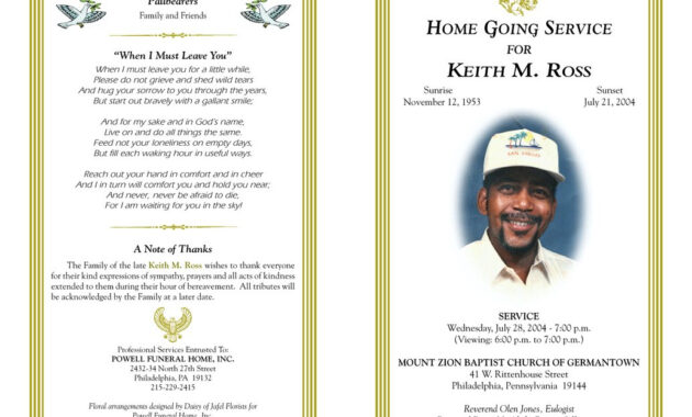 Free Obituary Program Template Download  Template Business for Free Obituary Template For Microsoft Word