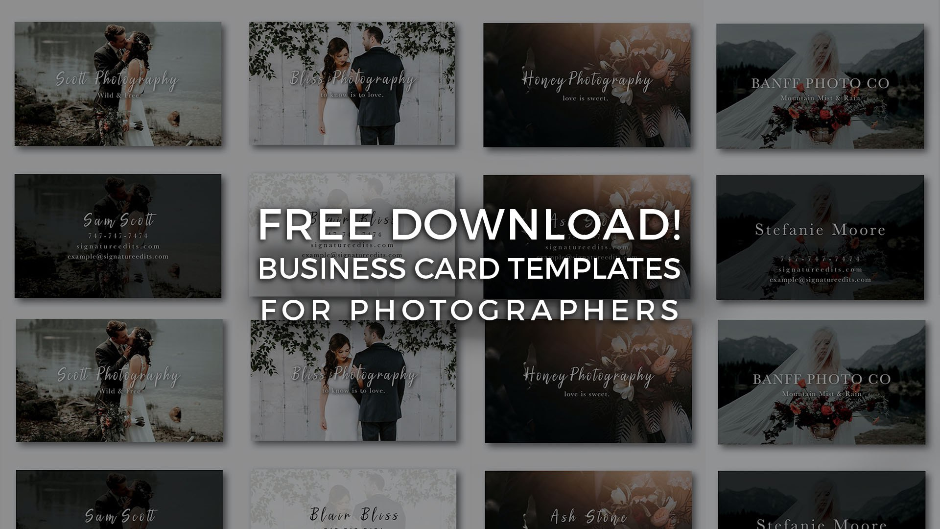 Free Photographer Business Card Templates  Signature Edits  Edit inside Photography Business Card Templates Free Download