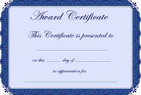 Free Printable Award Certificate Borders   Award Certificate in Borderless Certificate Templates