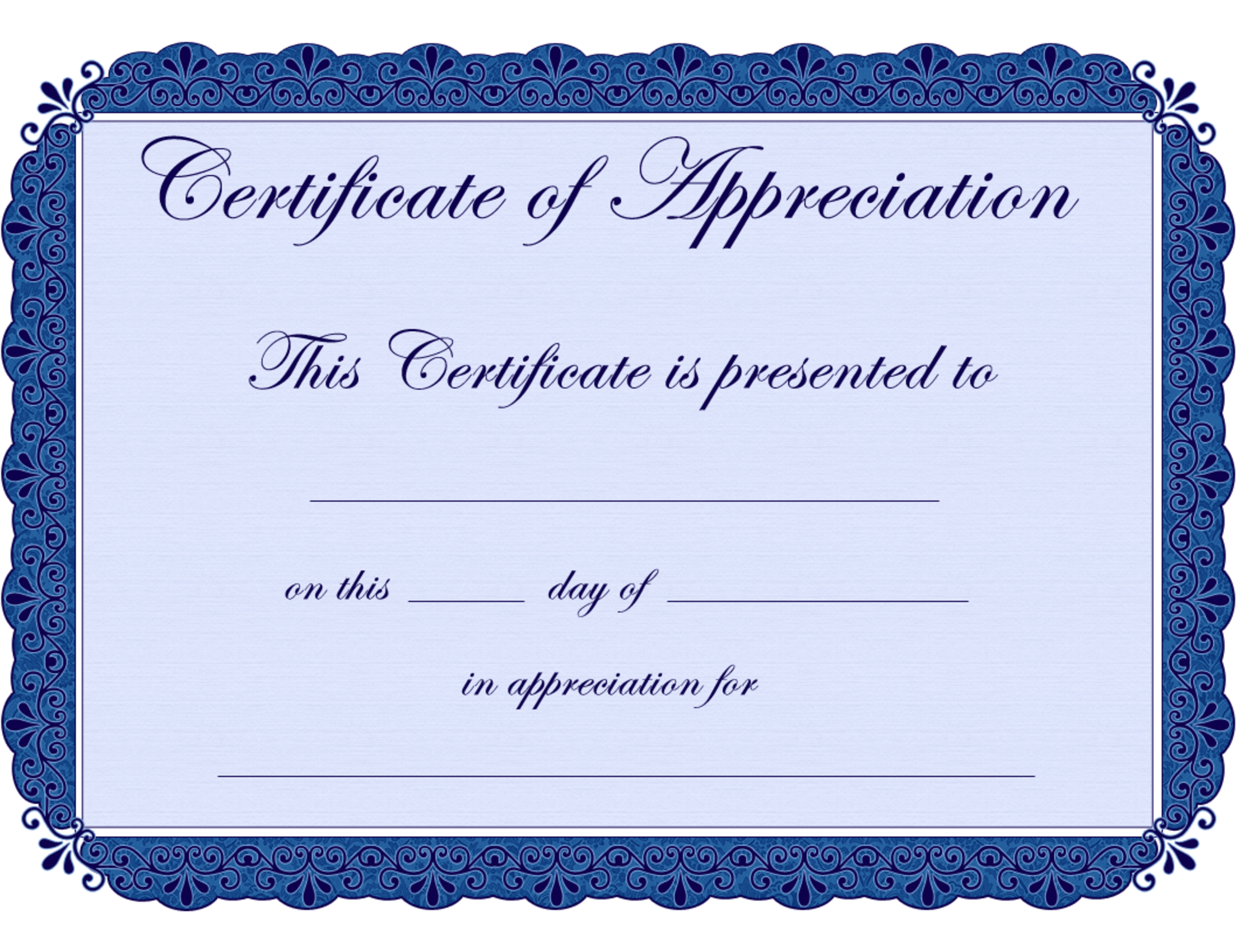 Free Printable Certificates Certificate Of Appreciation Certificate in Free Completion Certificate Templates For Word
