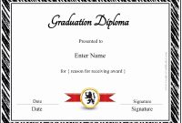 Free Printable Diploma Template Best Of Graduation Certificate intended for Free Printable Graduation Certificate Templates