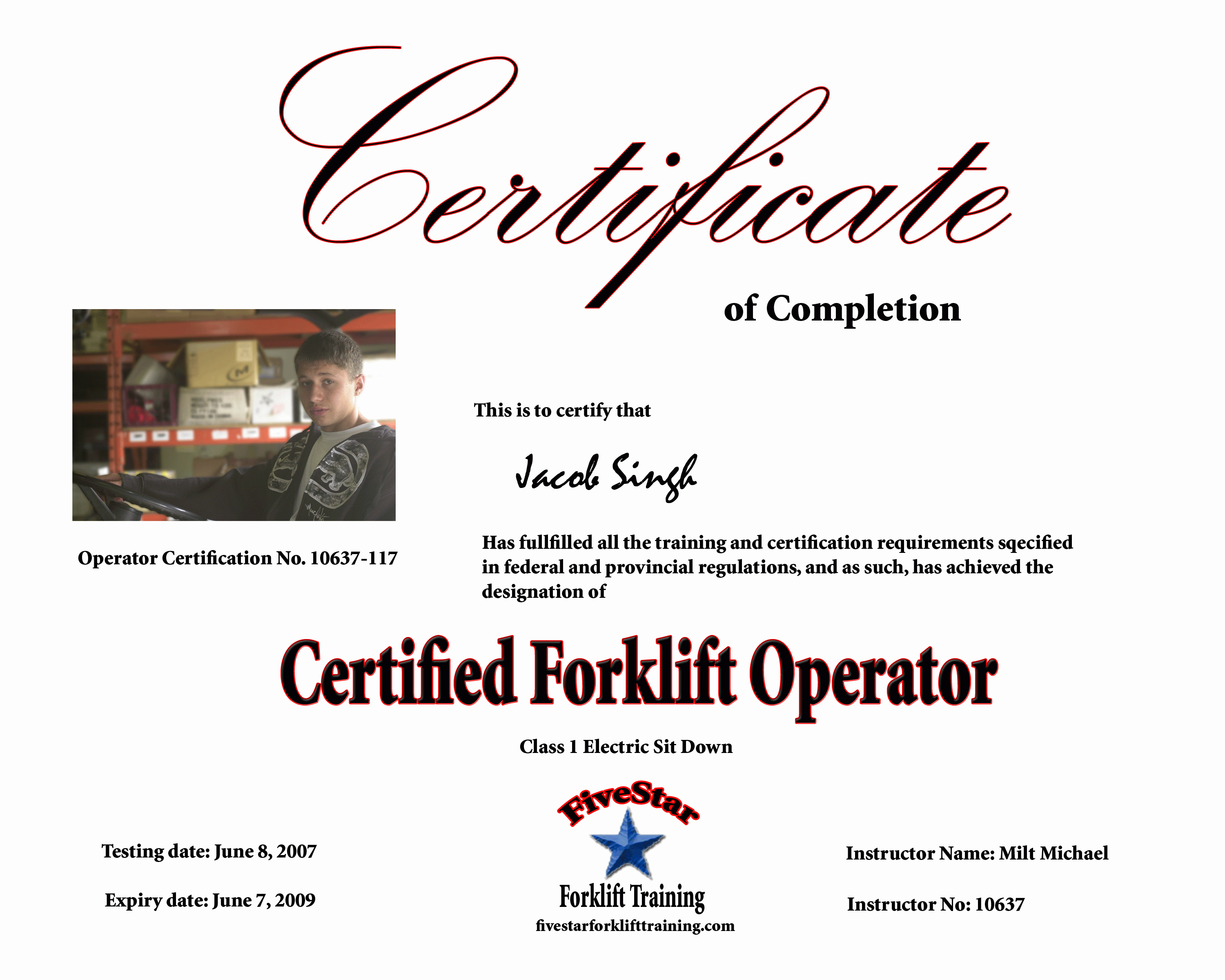 Free Printable Forklift License Template And Forklift Certification for Forklift Certification Card Template
