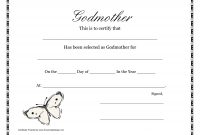 Free Printable Godparent Certificates  Printable Godmother intended for Baby Christening Certificate Template
