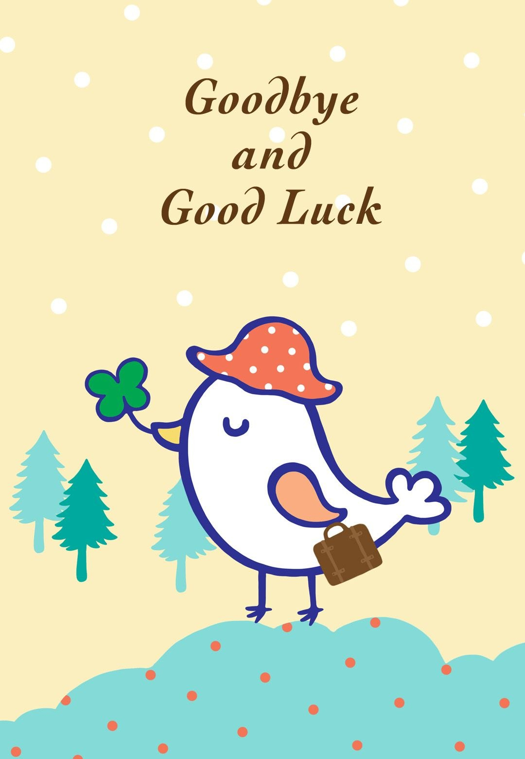 Free Printable Goodbye And Good Luck Greeting Card  Littlestar within Good Luck Card Template