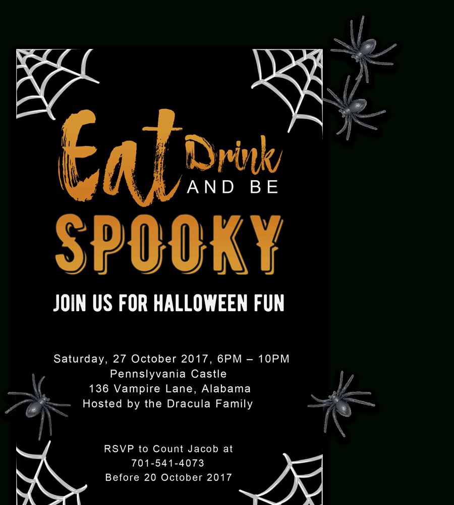 Free Printable Halloween Party Invitations  ✅  Template with Free Halloween Templates For Word