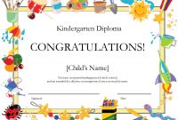 Free Printable Kindergarten Diplomaprintshowergames Megipu in Preschool Graduation Certificate Template Free