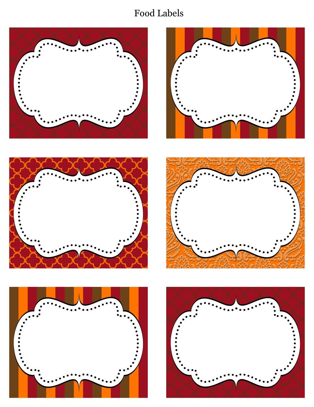 Free Printable Labels  Tags  For Food Buffet Just Printed Them in Food Label Template For Party