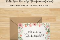 Free Printable Will You Be My Bridesmaid Card   Freebies   Be My for Will You Be My Bridesmaid Card Template