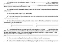 Free Roommate Agreement Templates  Forms Word Pdf throughout Bedroom Rental Agreement Template