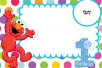 Free Sesame Street St Birthday Invitation  Free Printable in Elmo Birthday Card Template