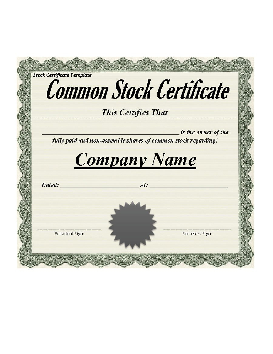 Free Stock Certificate Templates Word Pdf ᐅ Template Lab for Ownership Certificate Template