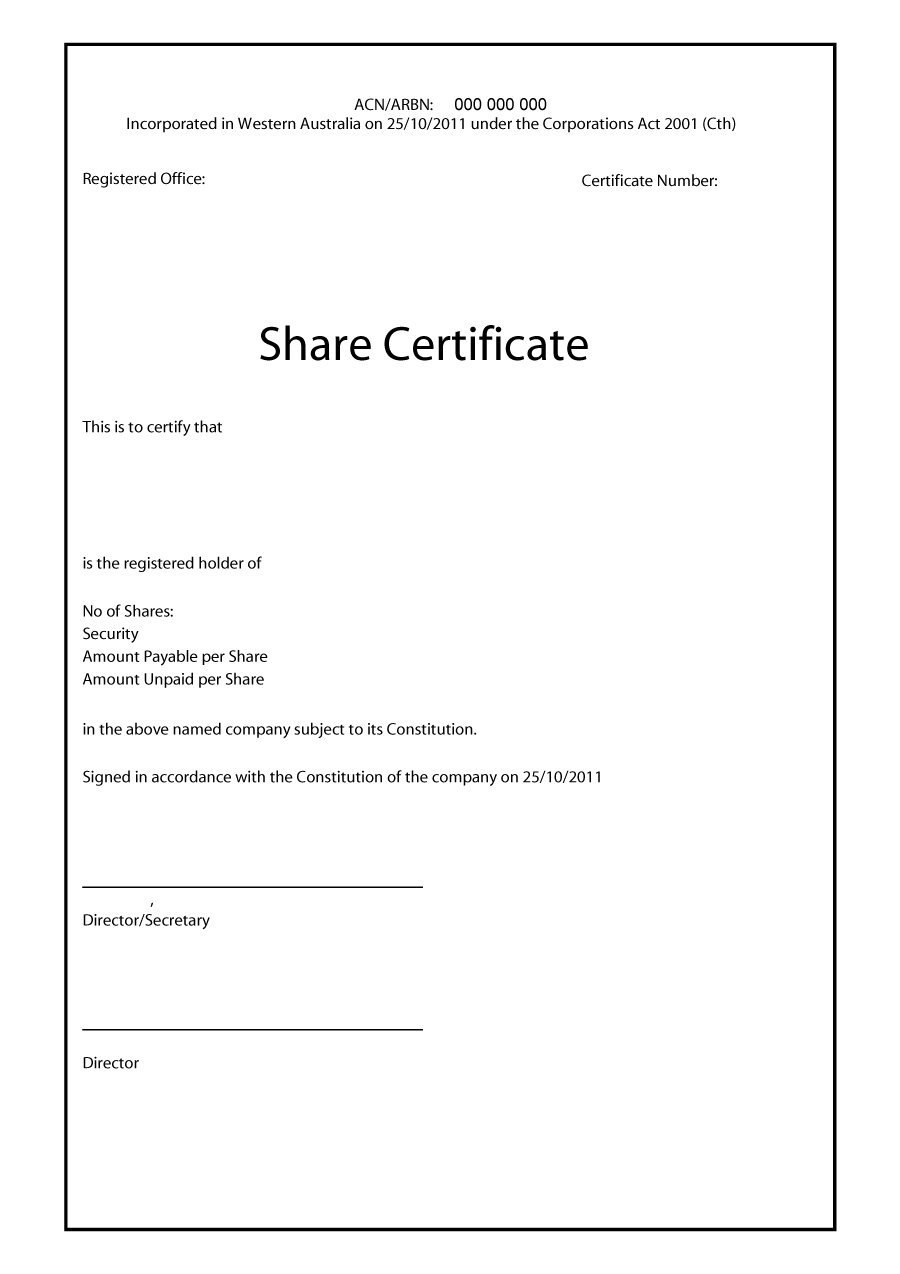 Free Stock Certificate Templates Word Pdf ᐅ Template Lab regarding Shareholding Certificate Template