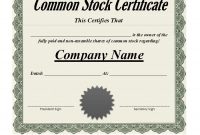 Free Stock Certificate Templates Word Pdf ᐅ Template Lab with Blank Share Certificate Template Free
