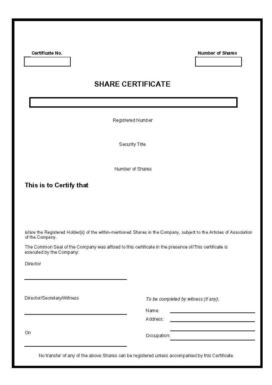 Free Stock Certificate Templates Word Pdf ᐅ Template Lab with regard to Share Certificate Template Australia