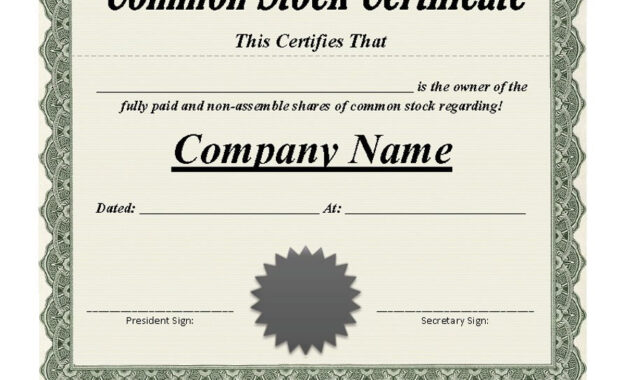 Free Stock Certificate Templates Word Pdf ᐅ Template Lab within Corporate Share Certificate Template