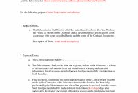 Free Subcontractor Agreement Template Subcontractor Agreement with Scope Of Work Agreement Template