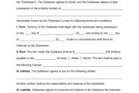 Free Sublease Agreement Template  Pdf  Word  Eforms – Free intended for Sublease Commercial Agreement Template