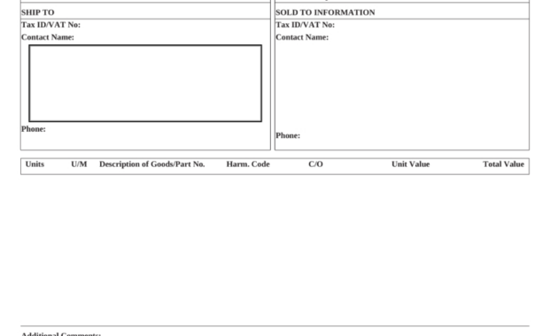 Free Ups Commercial Invoice Template  Pdf  Eforms – Free Fillable intended for Commercial Invoice Template Word Doc