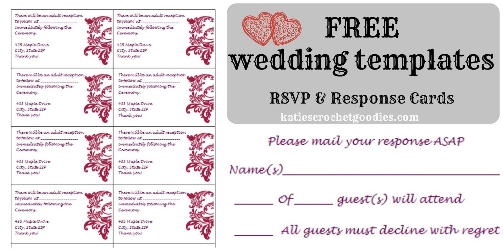 Free Wedding Rsvp  Response Card Template Templat  Wedding with Free Printable Wedding Rsvp Card Templates