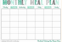 Free Weekly Meal Planner Template Best Of Monthly Fascinating inside Blank Meal Plan Template