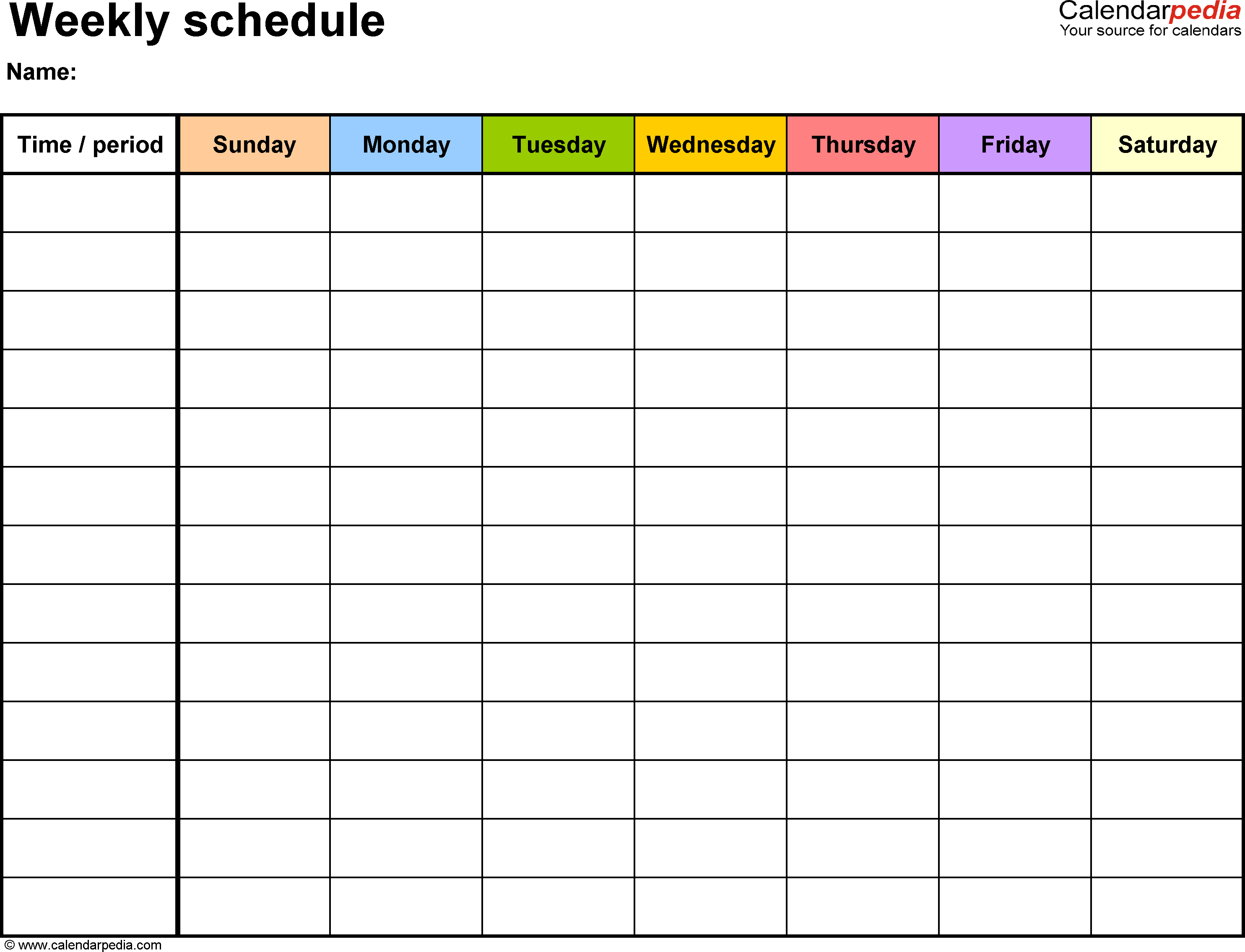 Free Weekly Schedule Templates For Word   Templates in Blank Trip Itinerary Template