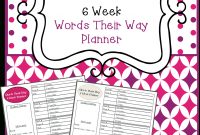 Free Words Their Way  Week Planner  Tpt Free Lessons  Rd Grade regarding Words Their Way Blank Sort Template