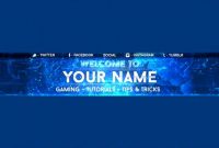 Free Youtube Banner Template  Electro Blue  Youtube pertaining to Youtube Banners Template
