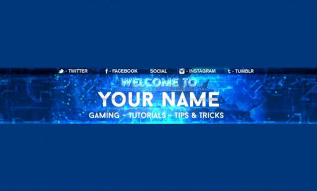 Free Youtube Banner Template  Electro Blue  Youtube pertaining to Youtube Banners Template