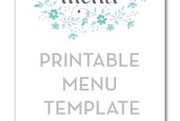 Freebie Friday Printable Menu  Party Time  Printable Menu Menu inside Free Printable Menu Templates For Wedding
