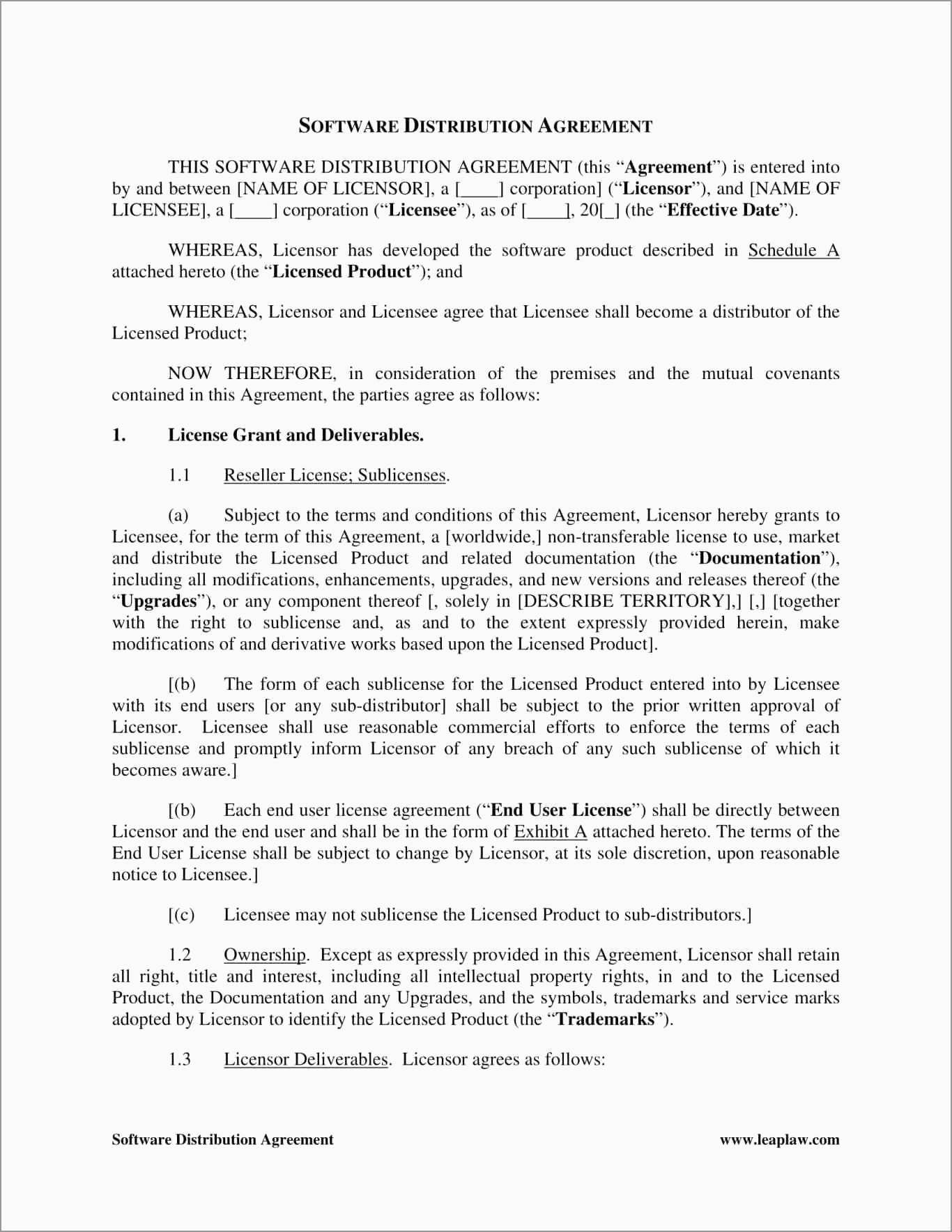 Fresh Reseller Agreement Template Free  Best Of Template in Free Trademark License Agreement Template