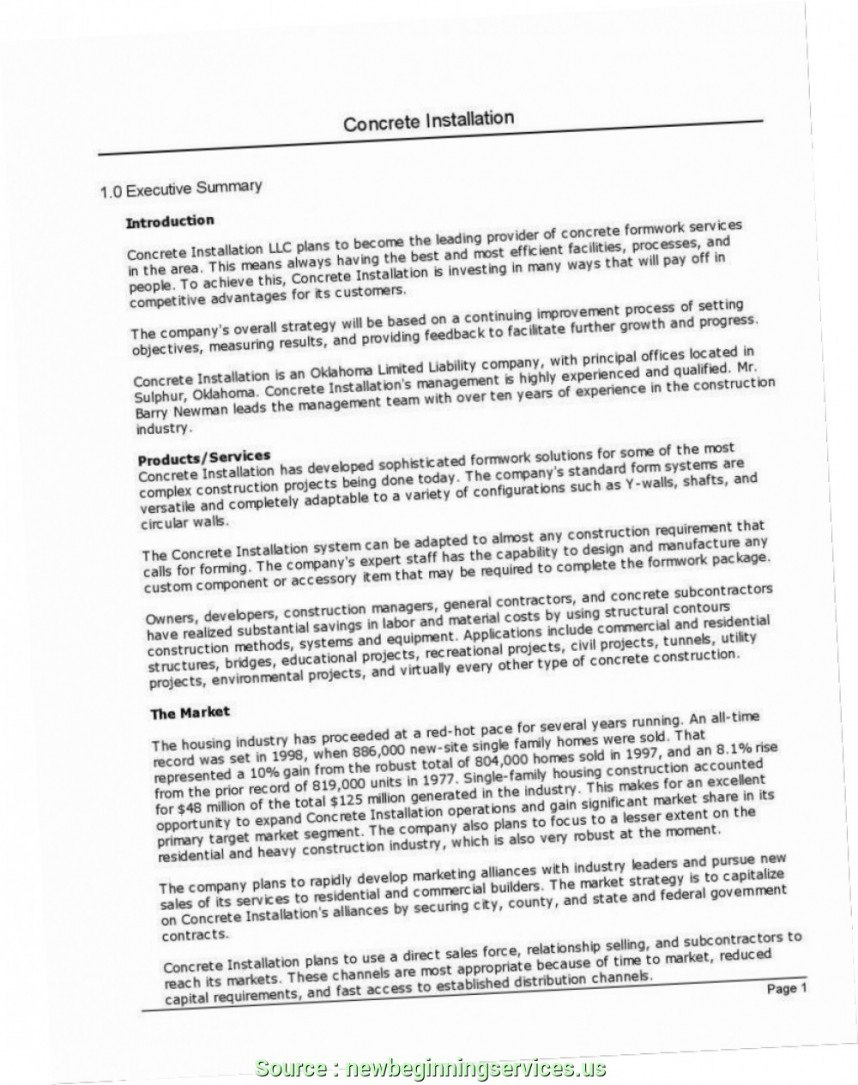 Frightening Construction Business Plan Template Free Templates in General Contractor Business Plan Template