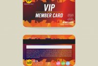 Front And Back Vip Member Card  Template Vector Images pertaining to Membership Card Template Free