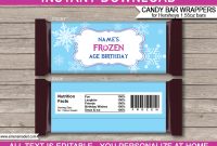 Frozen Hershey Candy Bar Wrappers  Personalized Candy Bars inside Candy Bar Label Template