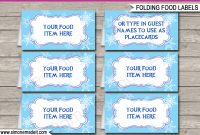 Frozen Party Food Labels  Place Cards  Winter Theme Birthday Party regarding Birthday Labels Template Free