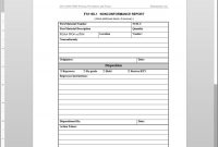 Fsms Nonconformance Report Template with Quality Non Conformance Report Template