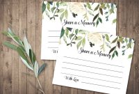 Funeral Share A Memory Card  Printable Funeral Memory Card within In Memory Cards Templates