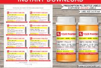 Gag Prescription Labels Template  Fake Prescription Pill Bottle Labels intended for Pill Bottle Label Template