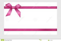 Gift Card With Pink Ribbon And A Bow Stock Vector  Illustration Of inside Pink Gift Certificate Template