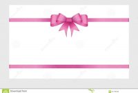 Gift Card With Pink Ribbon And A Bow Stock Vector  Illustration Of within Pink Gift Certificate Template