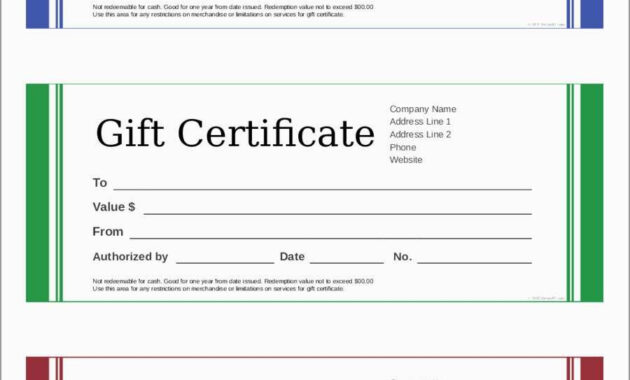 Gift Certificate Template Free Unique Blank Gift Certificate regarding Fillable Gift Certificate Template Free