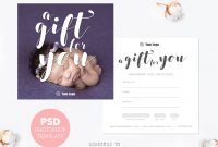 Gift Certificate Template Photography Mini Session Gift Card with Photoshoot Gift Certificate Template
