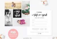Gift Certificate Template Photography Mini Session Gift Card within Gift Certificate Template Photoshop