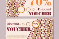 Gift Voucher Template With Mandala Design Certificate For Sport Or in Yoga Gift Certificate Template Free
