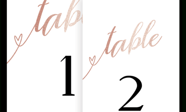 Glamorous Wedding Table Number Cards Template  Fl inside Table Number Cards Template