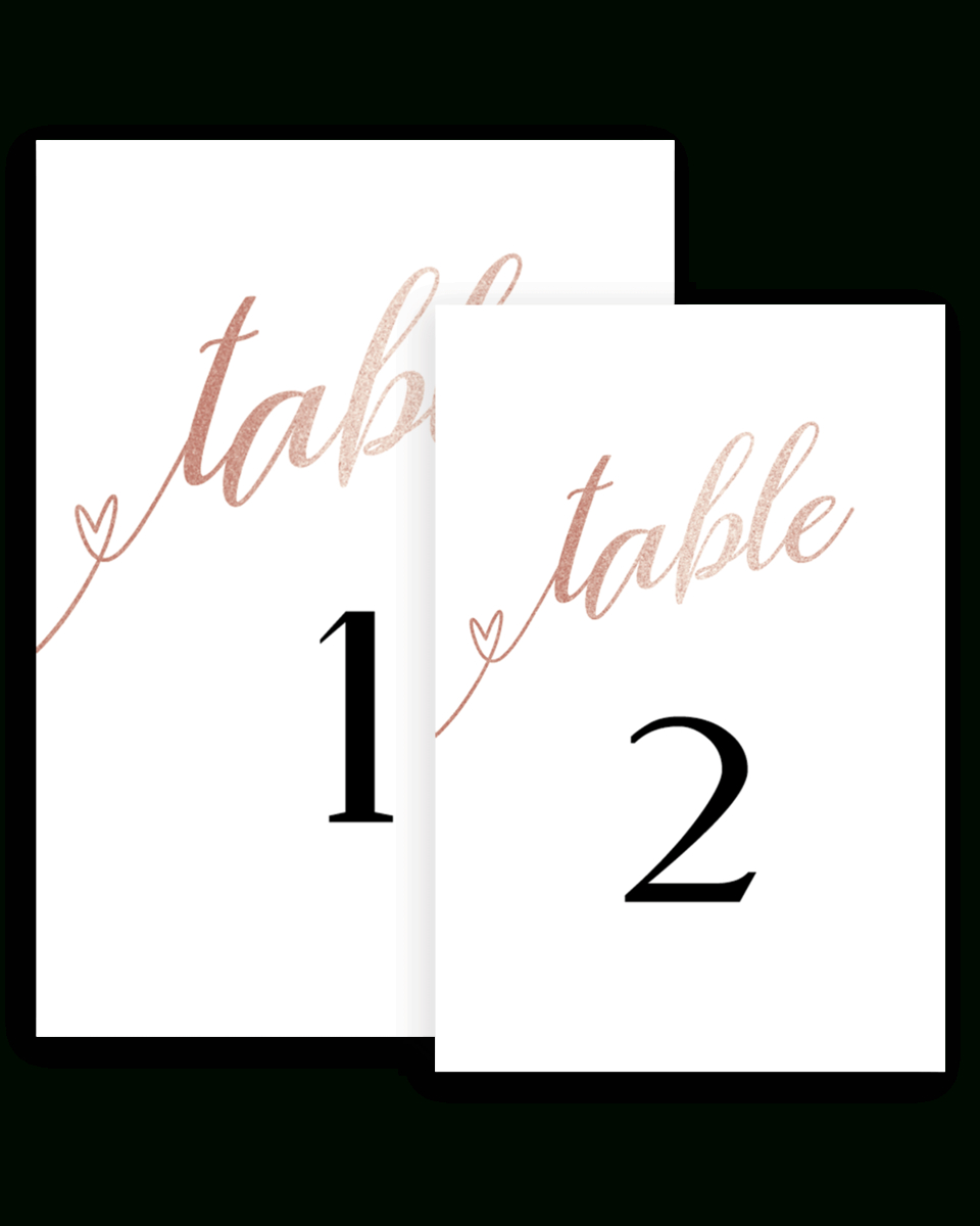 Glamorous Wedding Table Number Cards Template  Fl inside Table Number Cards Template