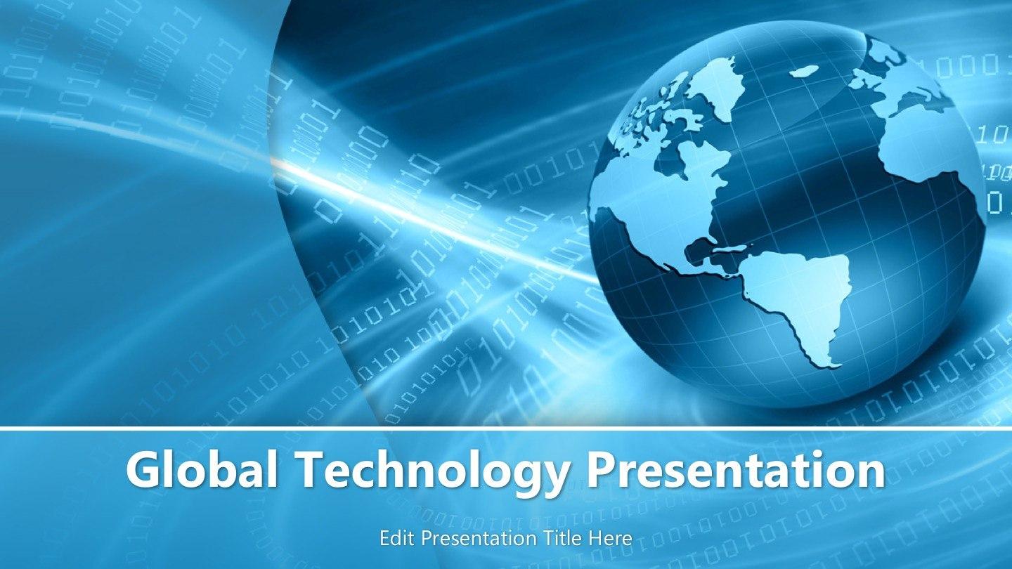 Global Technology Powerpoint Template  Powerpoint Templates regarding Powerpoint Templates For Technology Presentations