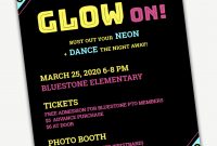 Glow Dance Flyer Template Editable In Word And Pages  Etsy throughout Dance Flyer Template Word