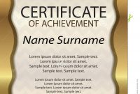 Gold Certificate Of Achievement Or Diploma Template Vertical Stock with Certificate Of Attainment Template