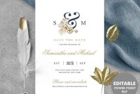 Gold Save The Date Template Editable Save The Date Printable  Etsy in Save The Date Powerpoint Template