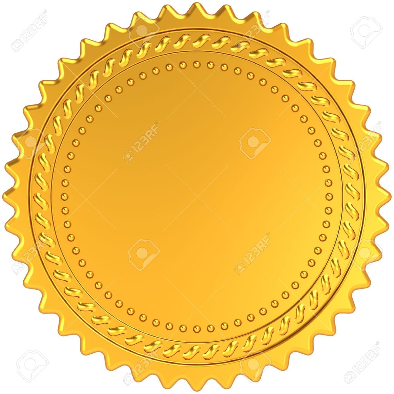 Golden Award Medal Blank Seal Luxury Champion Badge Label in Blank Seal Template